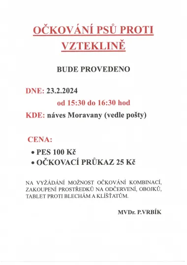 Očkování psů proti vzteklině