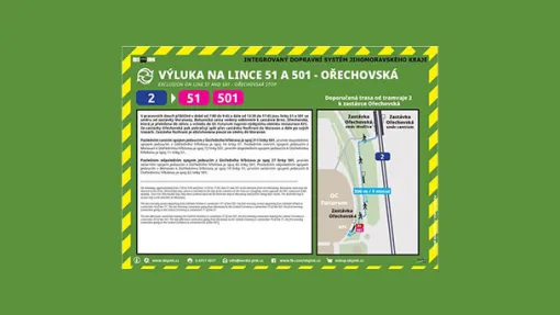 Mimořádné opatření - změna trasy autobusových linek 2023
