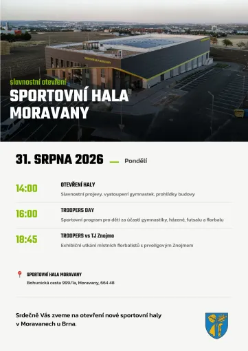 Pozvánka Slavnostní otevření haly